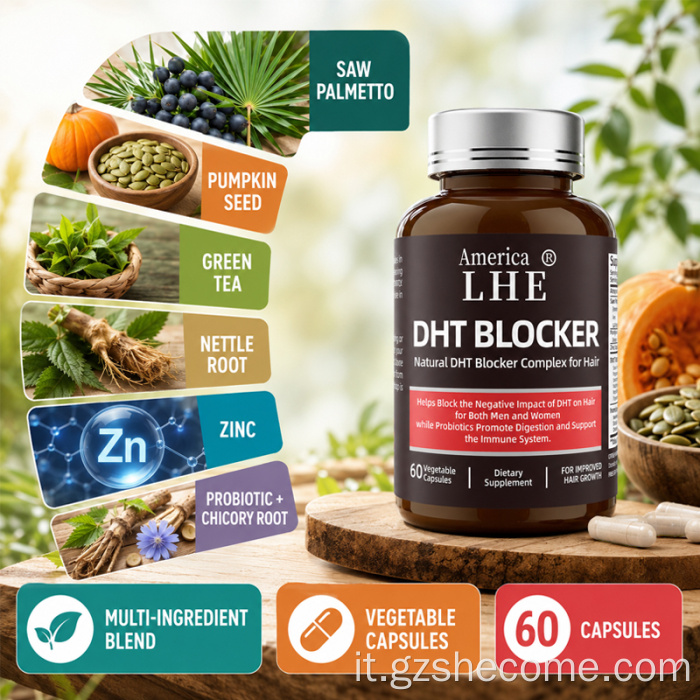 Supporto per la crescita dei capelli in capsule Shecome DHT Blocker